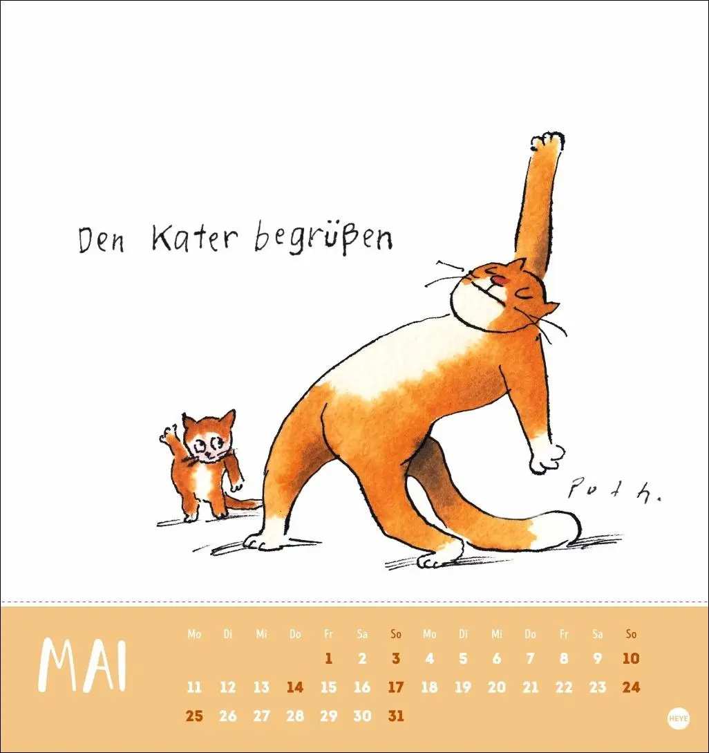 Bild: 9783756413713 | Puth Yoga für die Katz Postkartenkalender 2026 | Klaus Puth | Kalender