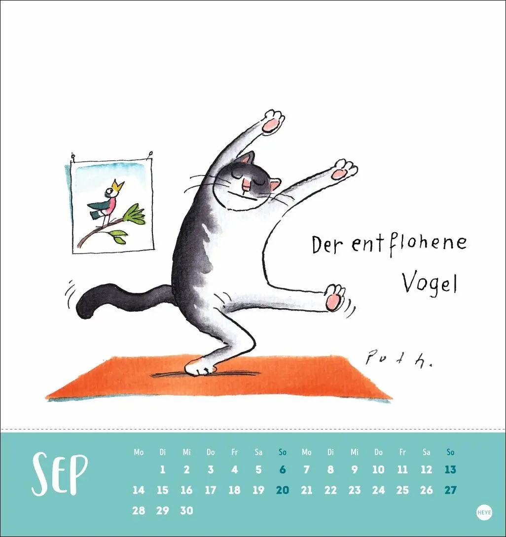 Bild: 9783756413713 | Puth Yoga für die Katz Postkartenkalender 2026 | Klaus Puth | Kalender