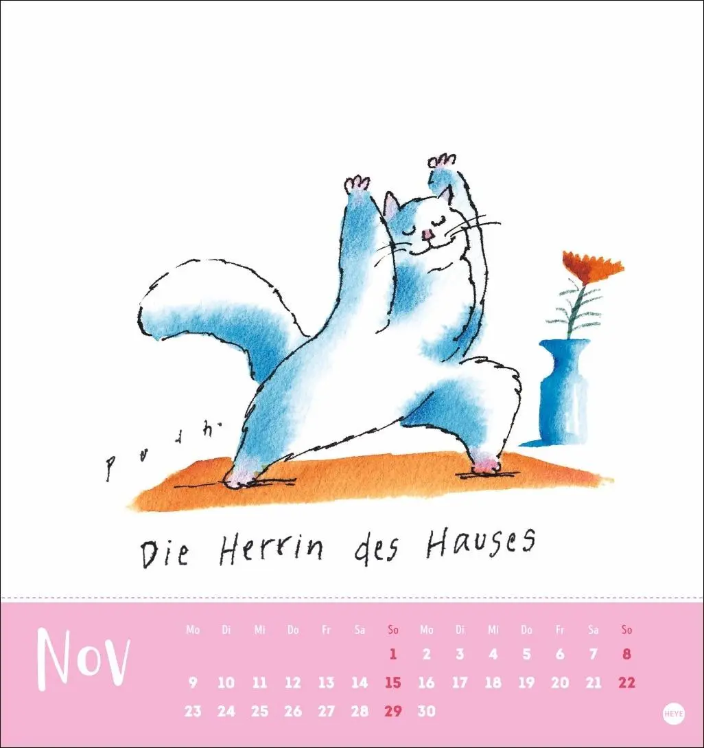 Bild: 9783756413713 | Puth Yoga für die Katz Postkartenkalender 2026 | Klaus Puth | Kalender