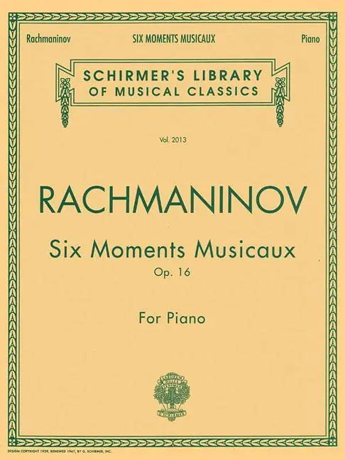 Cover: 73999823813 | Six Moments Musicaux, Op. 16 | Sergei Rachmaninov | Taschenbuch | Buch