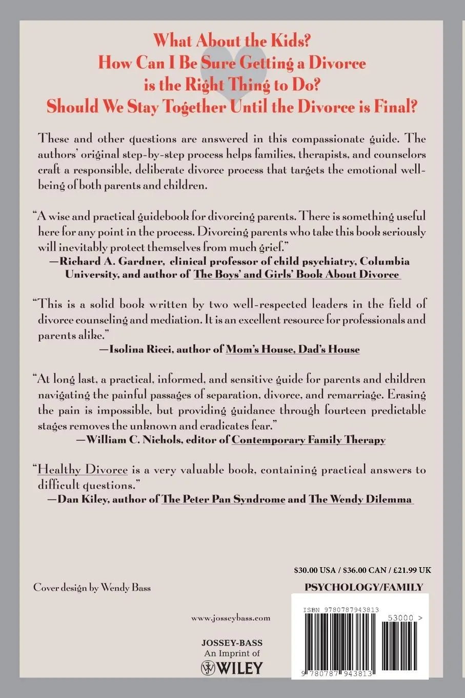 Rückseite: 9780787943813 | Healthy Divorce | Craig Everett (u. a.) | Taschenbuch | Englisch