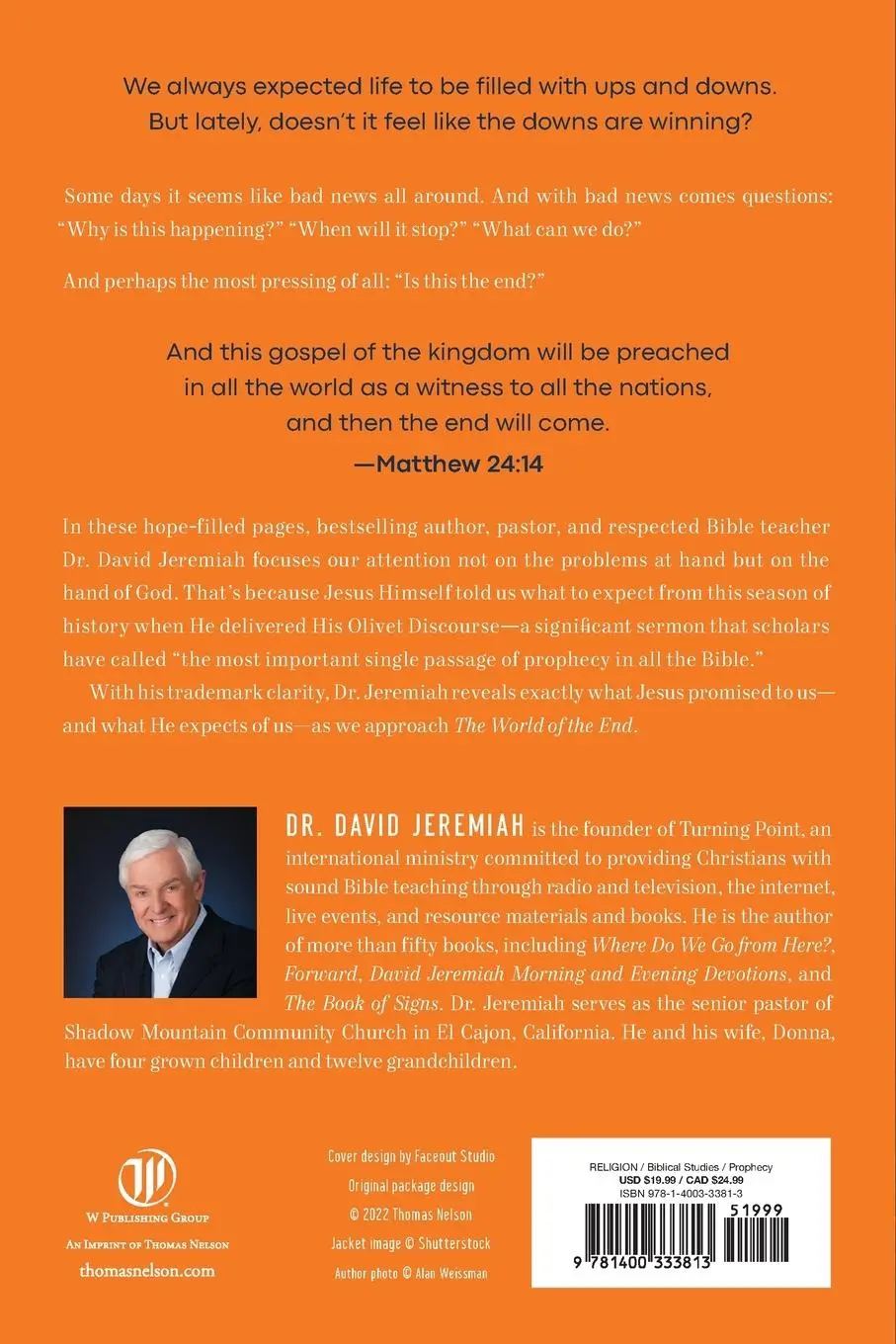 Rückseite: 9781400333813 | The World of the End | David Jeremiah | Taschenbuch | Englisch | 2022