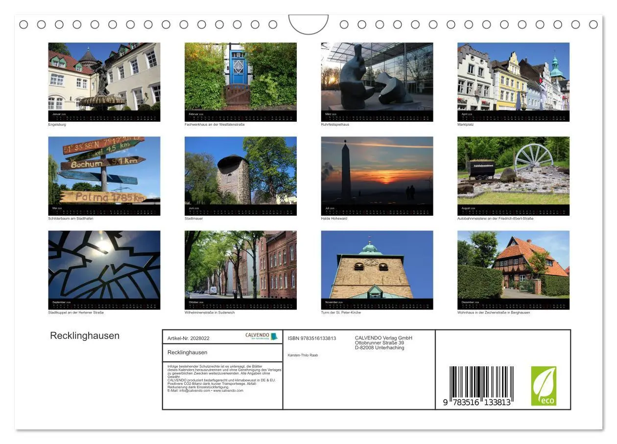 Bild: 9783516133813 | Recklinghausen (Wandkalender 2026 DIN A4 quer), CALVENDO...