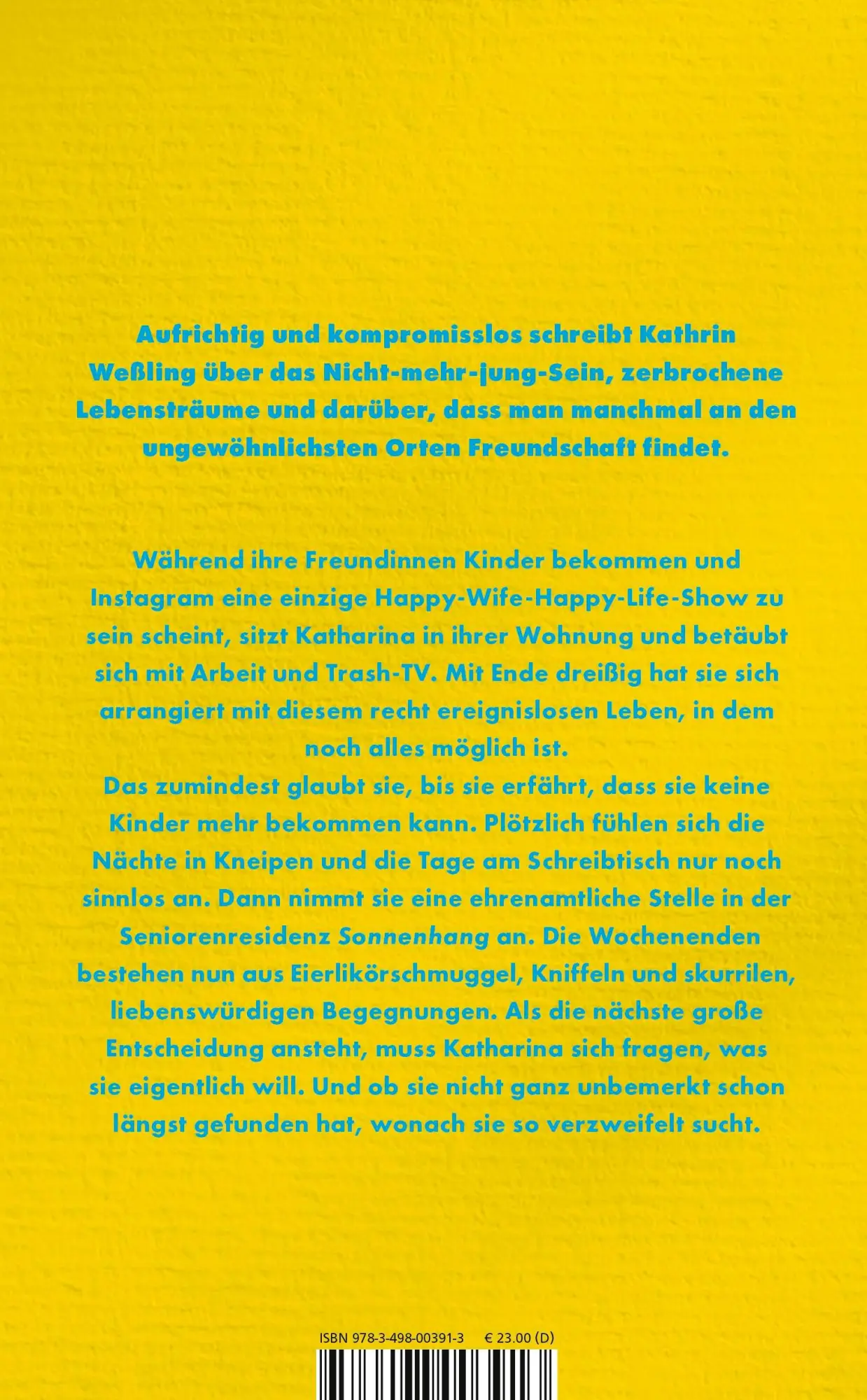Rückseite: 9783498003913 | Sonnenhang | Kathrin Weßling | Buch | 224 S. | Deutsch | 2025