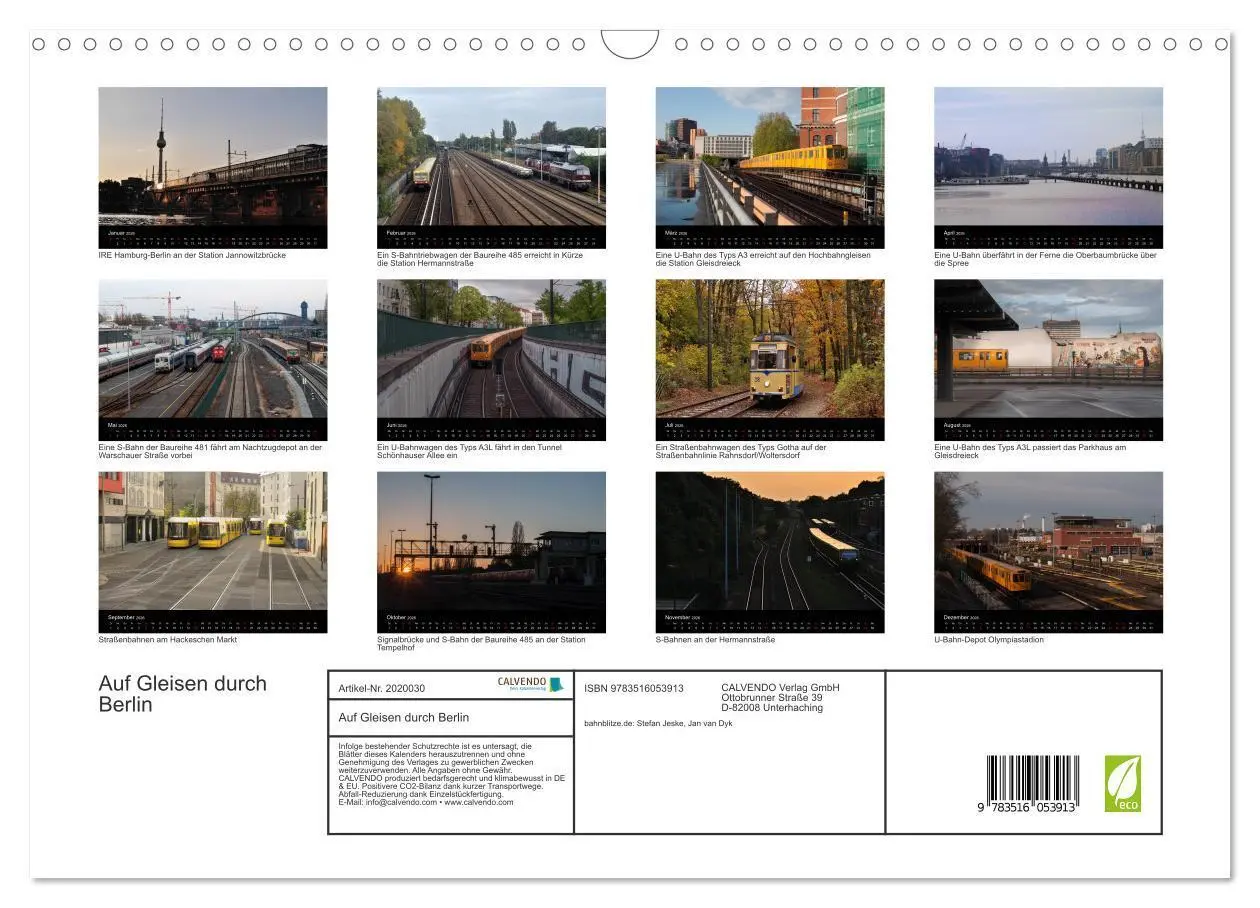 Bild: 9783516053913 | Auf Gleisen durch Berlin (Wandkalender 2026 DIN A3 quer), CALVENDO...
