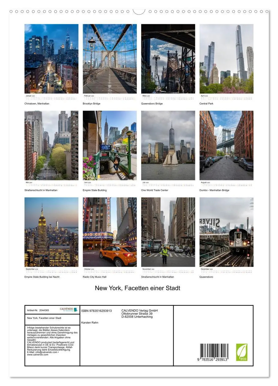 Bild: 9783516293913 | New York, Facetten einer Stadt (hochwertiger Premium Wandkalender...