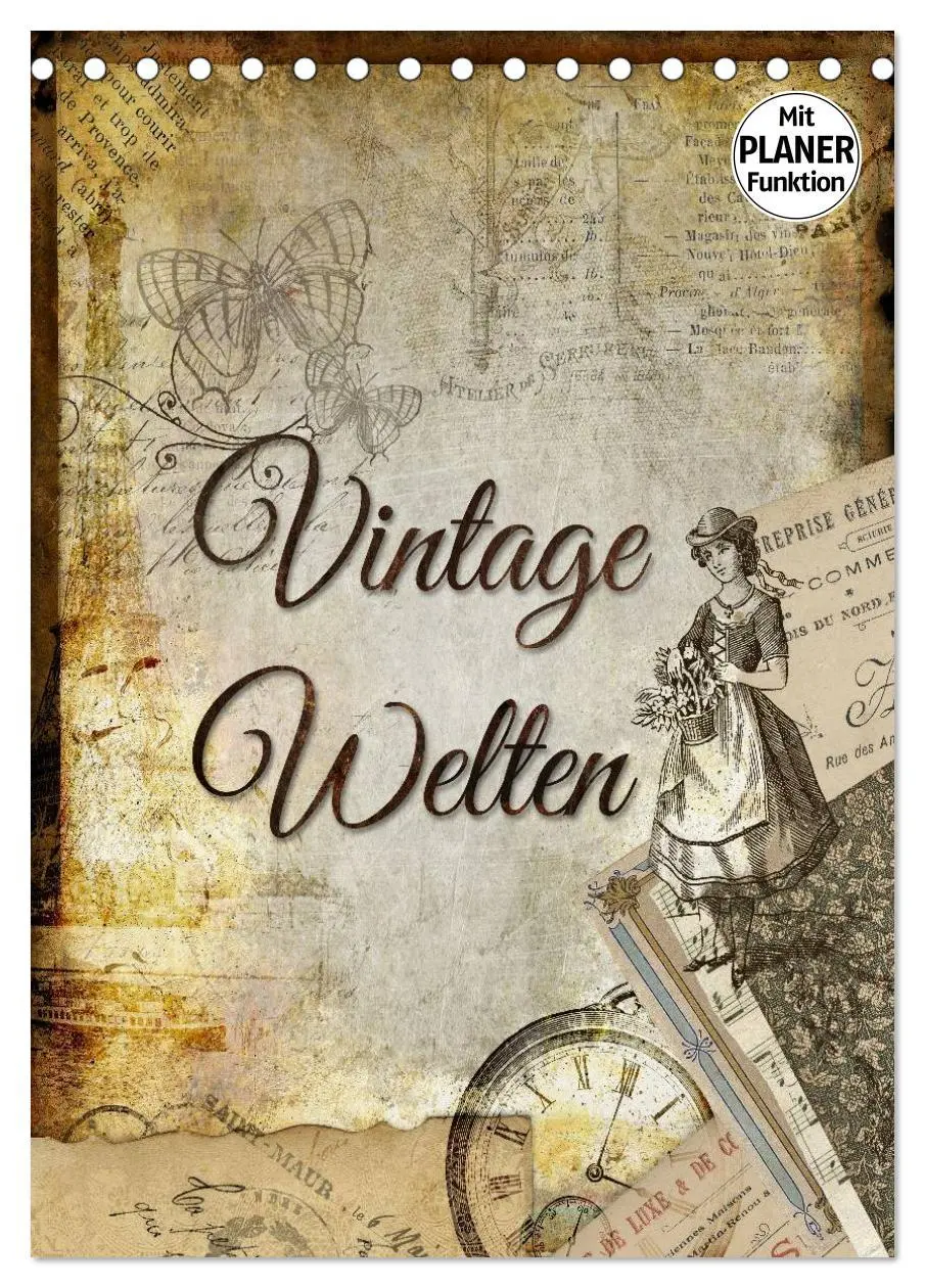 Cover: 9783516433913 | Vintage Welten (Tischkalender 2026 DIN A5 hoch), CALVENDO...