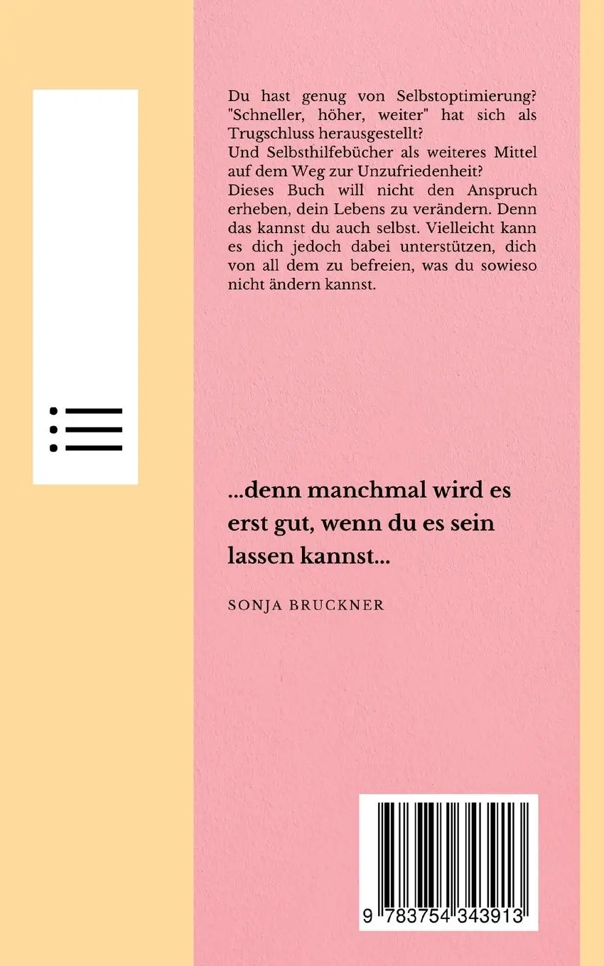 Rückseite: 9783754343913 | Die LET IT BE Liste | Die Kunst des Sein-Lassens. | Sonja Bruckner