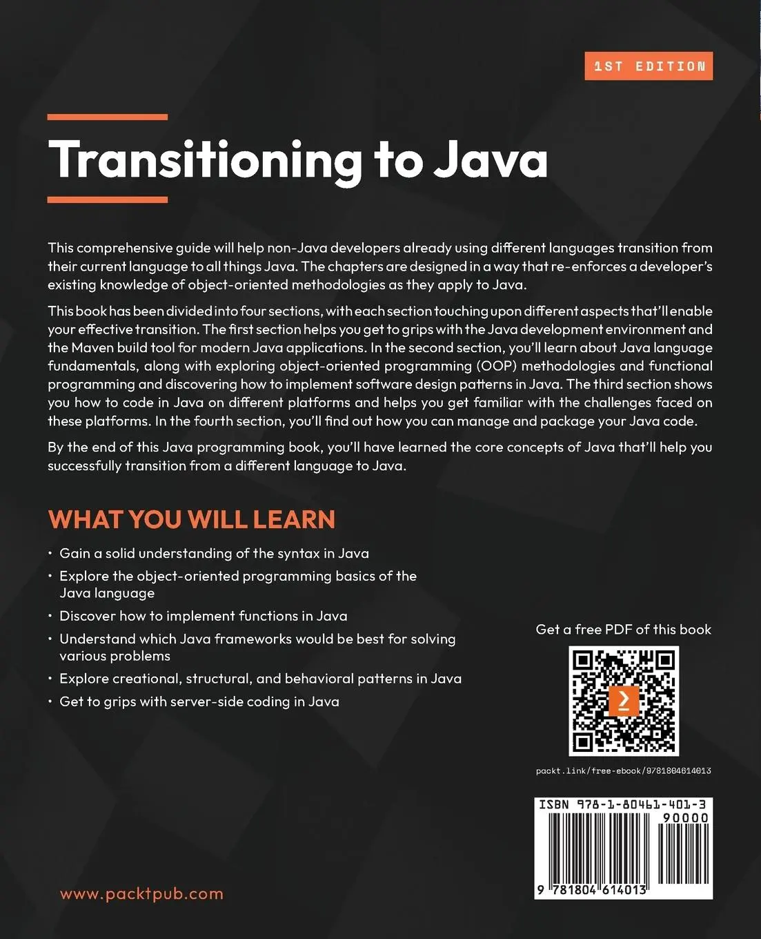Rückseite: 9781804614013 | Transitioning to Java | Ken Fogel | Taschenbuch | Englisch | 2023
