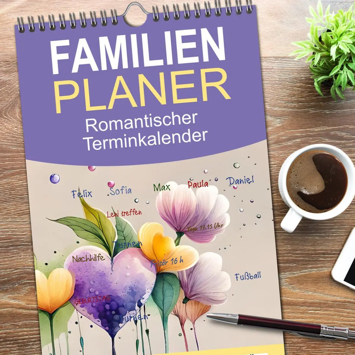 Bild: 9783457094013 | Familienplaner 2025 - Romantischer Terminkalender mit 5 Spalten...
