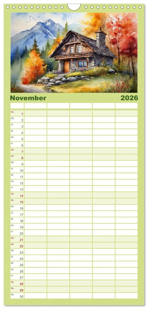 Bild: 9783516494013 | Familienplaner 2026 - Sehnsucht Berge mit 5 Spalten (Wandkalender,...