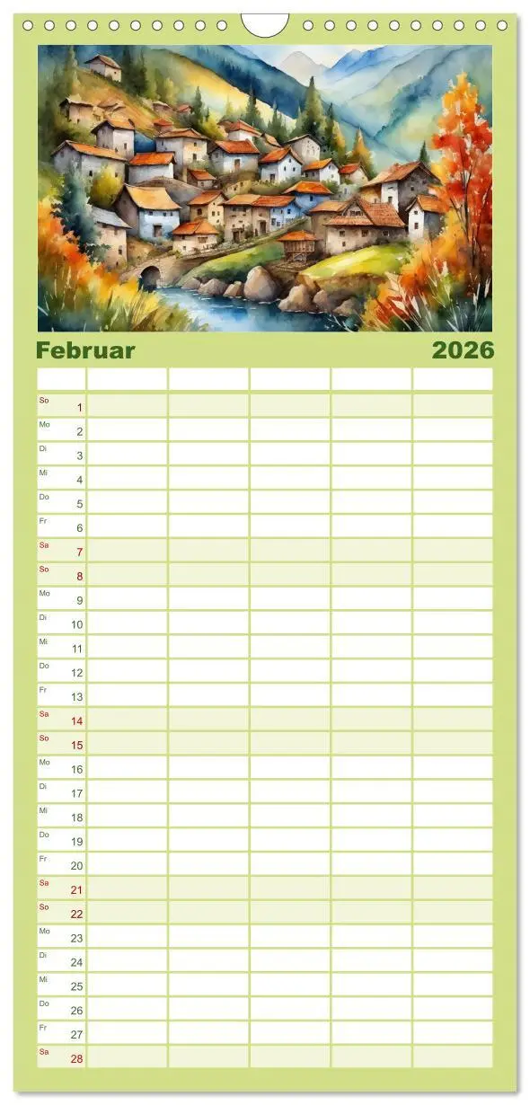 Bild: 9783516494013 | Familienplaner 2026 - Sehnsucht Berge mit 5 Spalten (Wandkalender,...