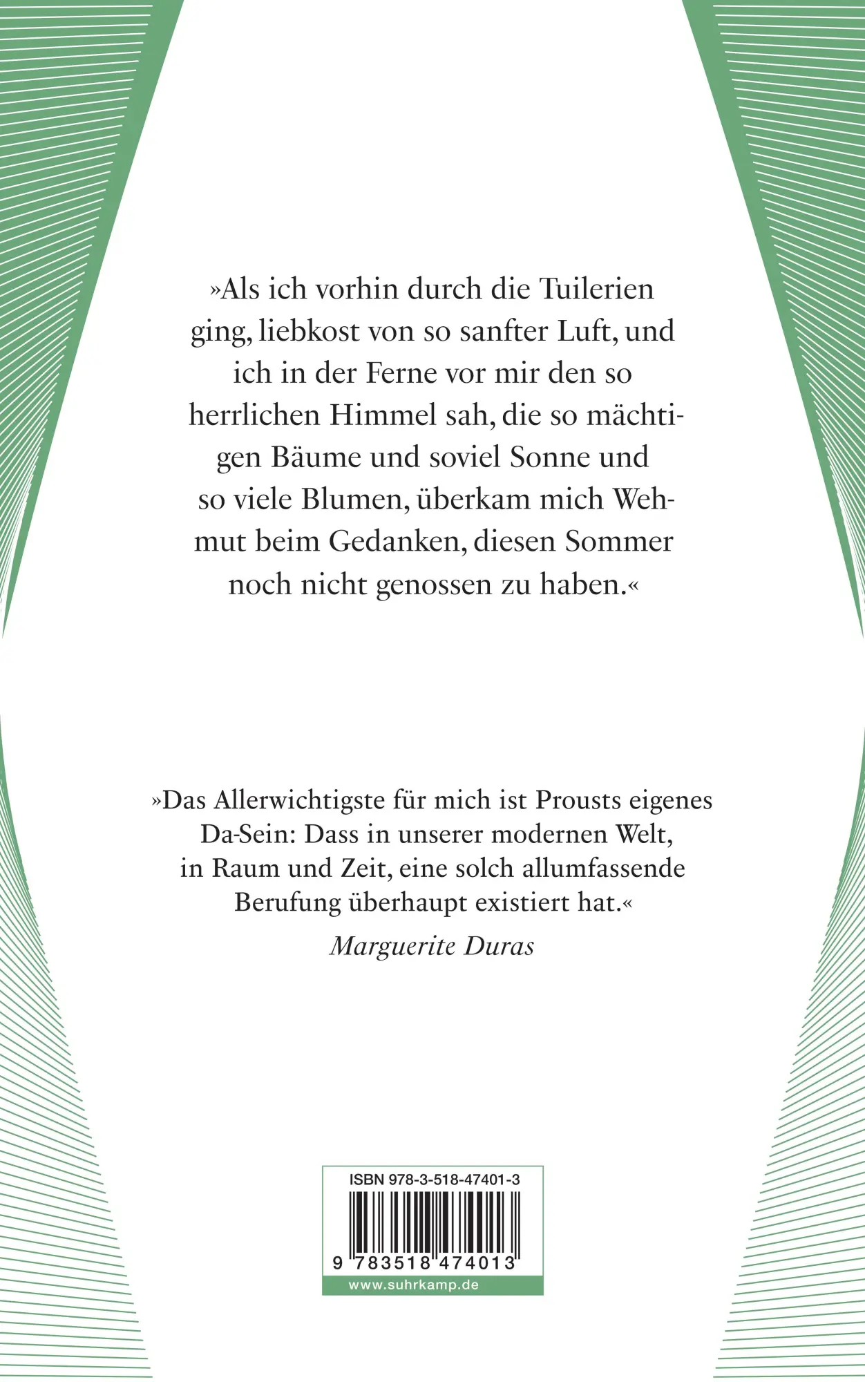 Rückseite: 9783518474013 | Werke. Frankfurter Ausgabe | Marcel Proust | Taschenbuch | 345 S.