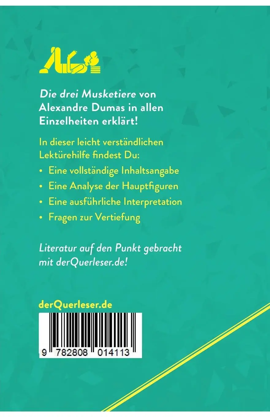 Rückseite: 9782808014113 | Die drei Musketiere von Alexandre Dumas (Lektürehilfe) | Taschenbuch