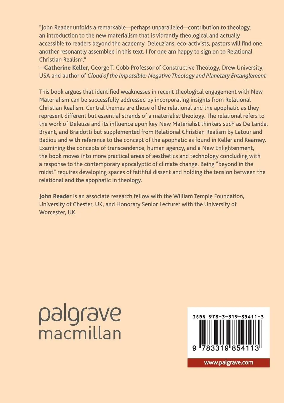 Rückseite: 9783319854113 | Theology and New Materialism | Spaces of Faithful Dissent | Reader