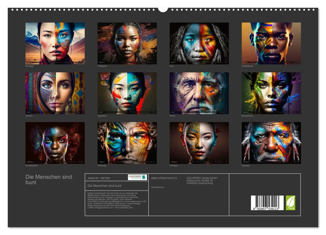 Bild: 9783457534113 | Die Menschen sind bunt (hochwertiger Premium Wandkalender 2026 DIN...