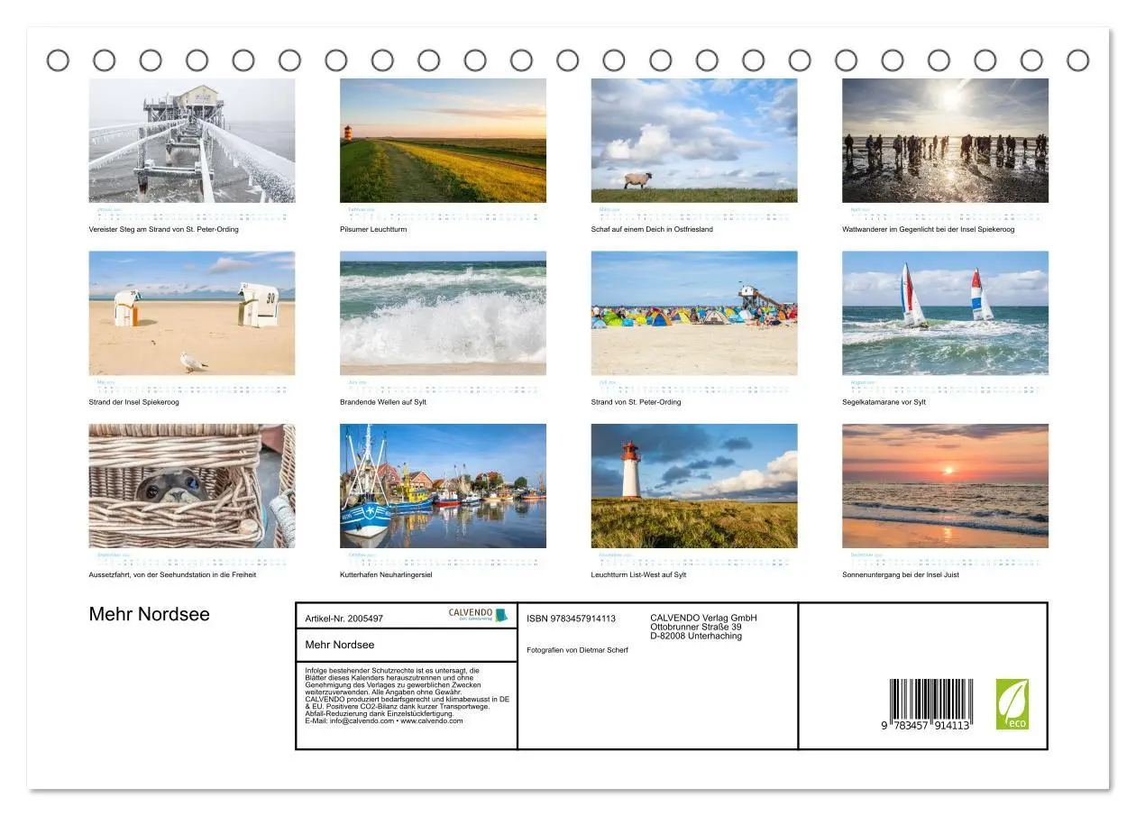 Bild: 9783457914113 | Mehr Nordsee (Tischkalender 2026 DIN A5 quer), CALVENDO Monatskalender