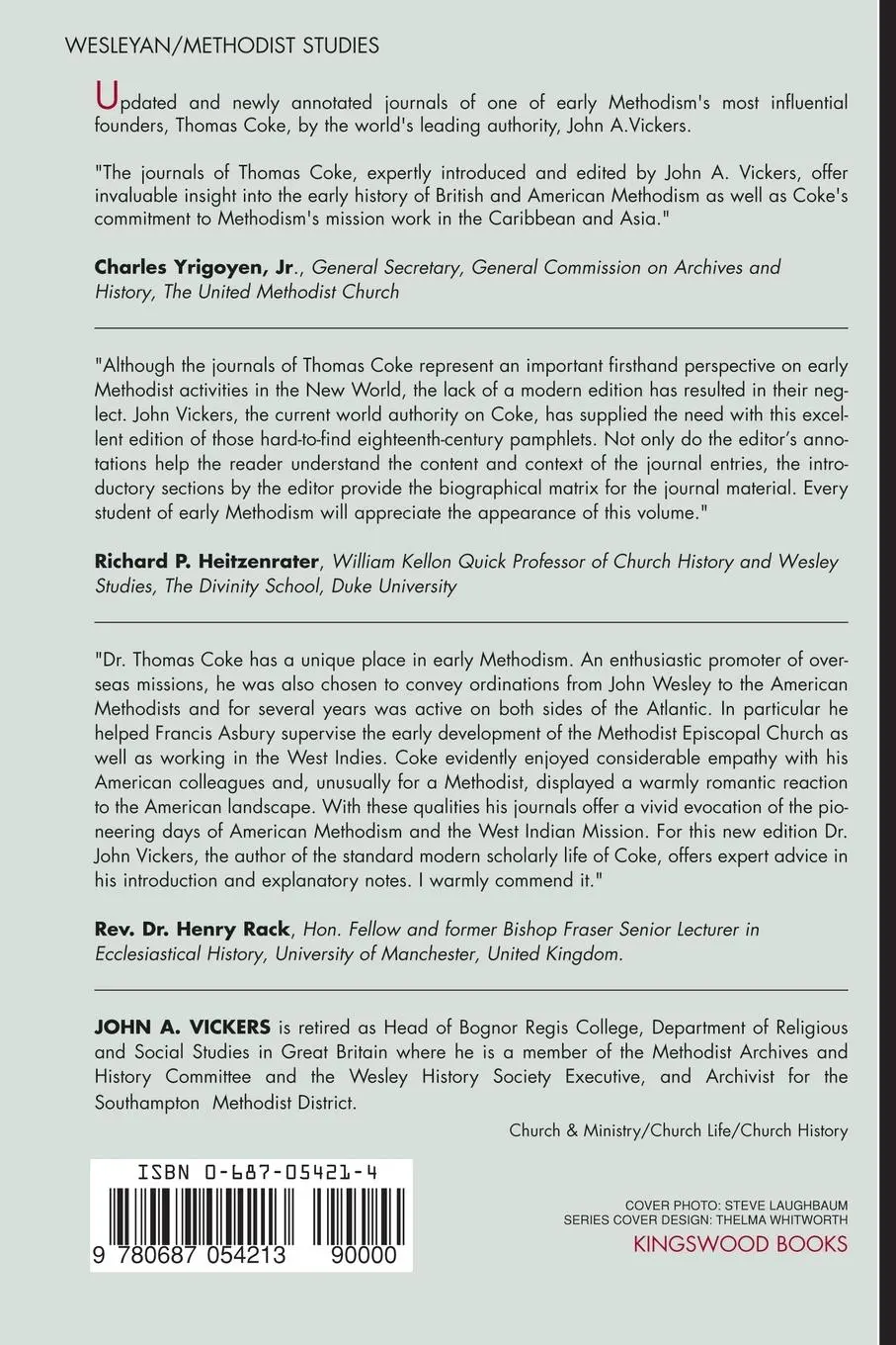 Rückseite: 9780687054213 | The Journals of Dr. Thomas Coke | John A. Vickers | Taschenbuch | 2005