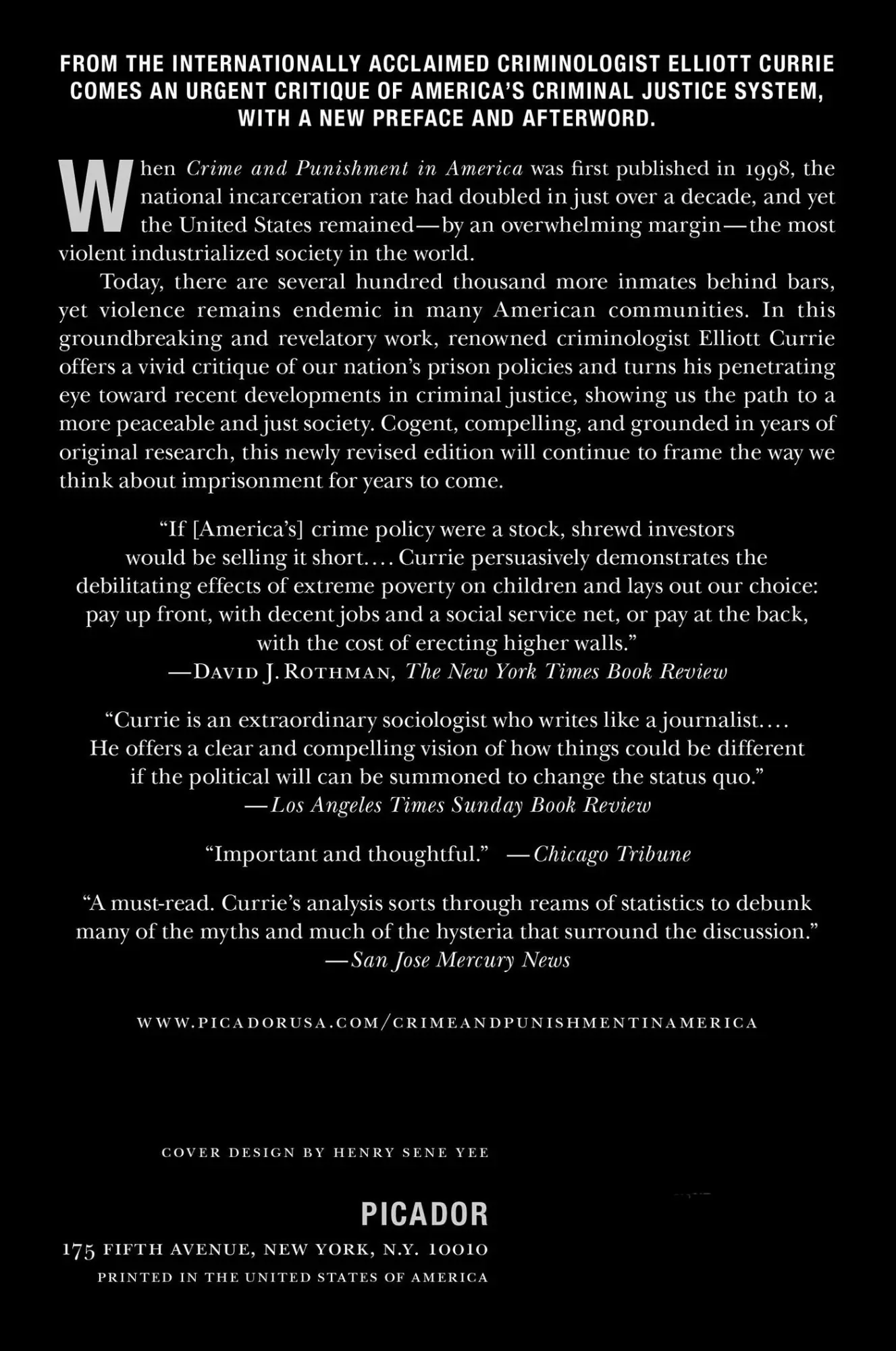 Rückseite: 9781250024213 | Crime and Punishment in America | Elliott Currie | Taschenbuch | 2013