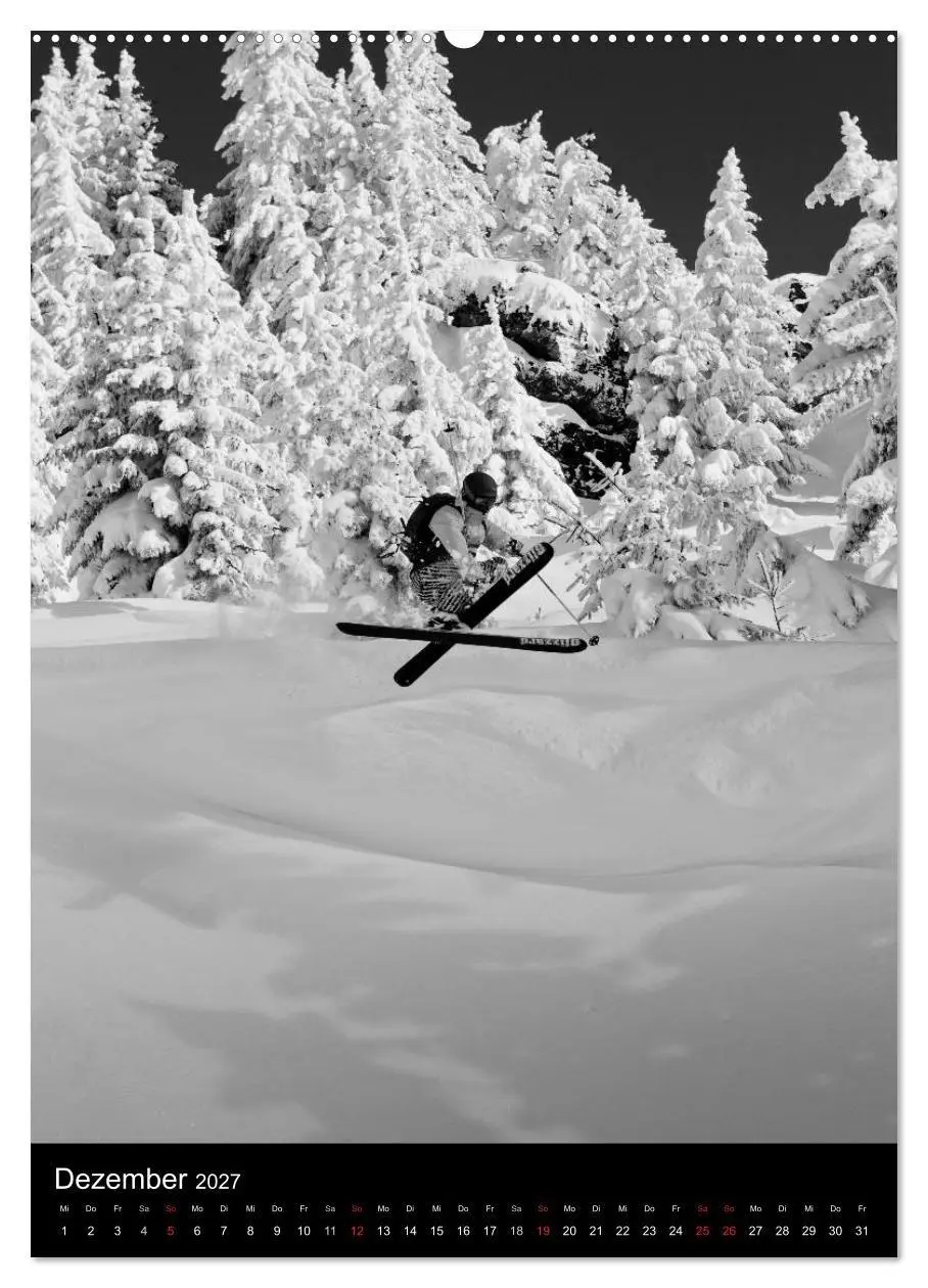 Bild: 9783594214213 | Monochrome Ski (Wandkalender 2027 DIN A2 hoch), CALVENDO...