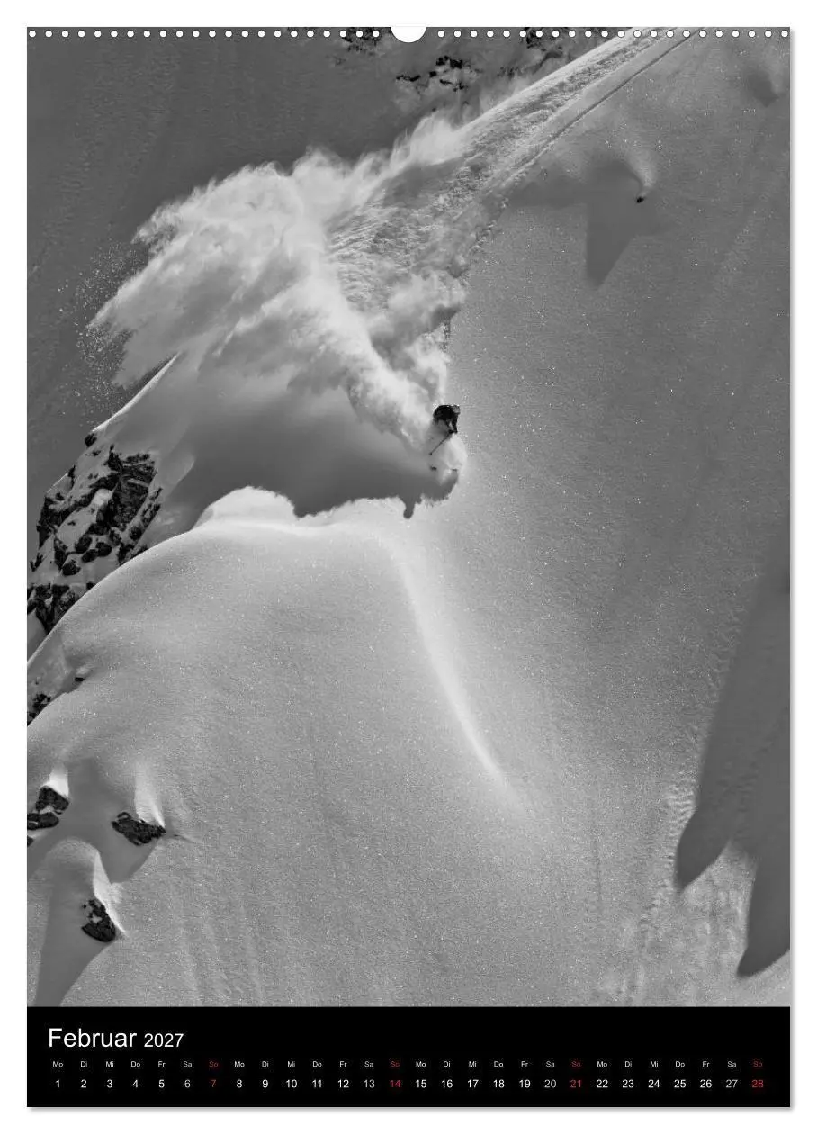 Bild: 9783594214213 | Monochrome Ski (Wandkalender 2027 DIN A2 hoch), CALVENDO...