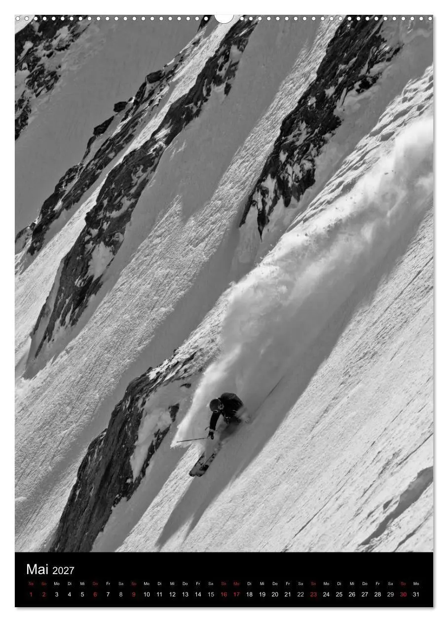 Bild: 9783594214213 | Monochrome Ski (Wandkalender 2027 DIN A2 hoch), CALVENDO...