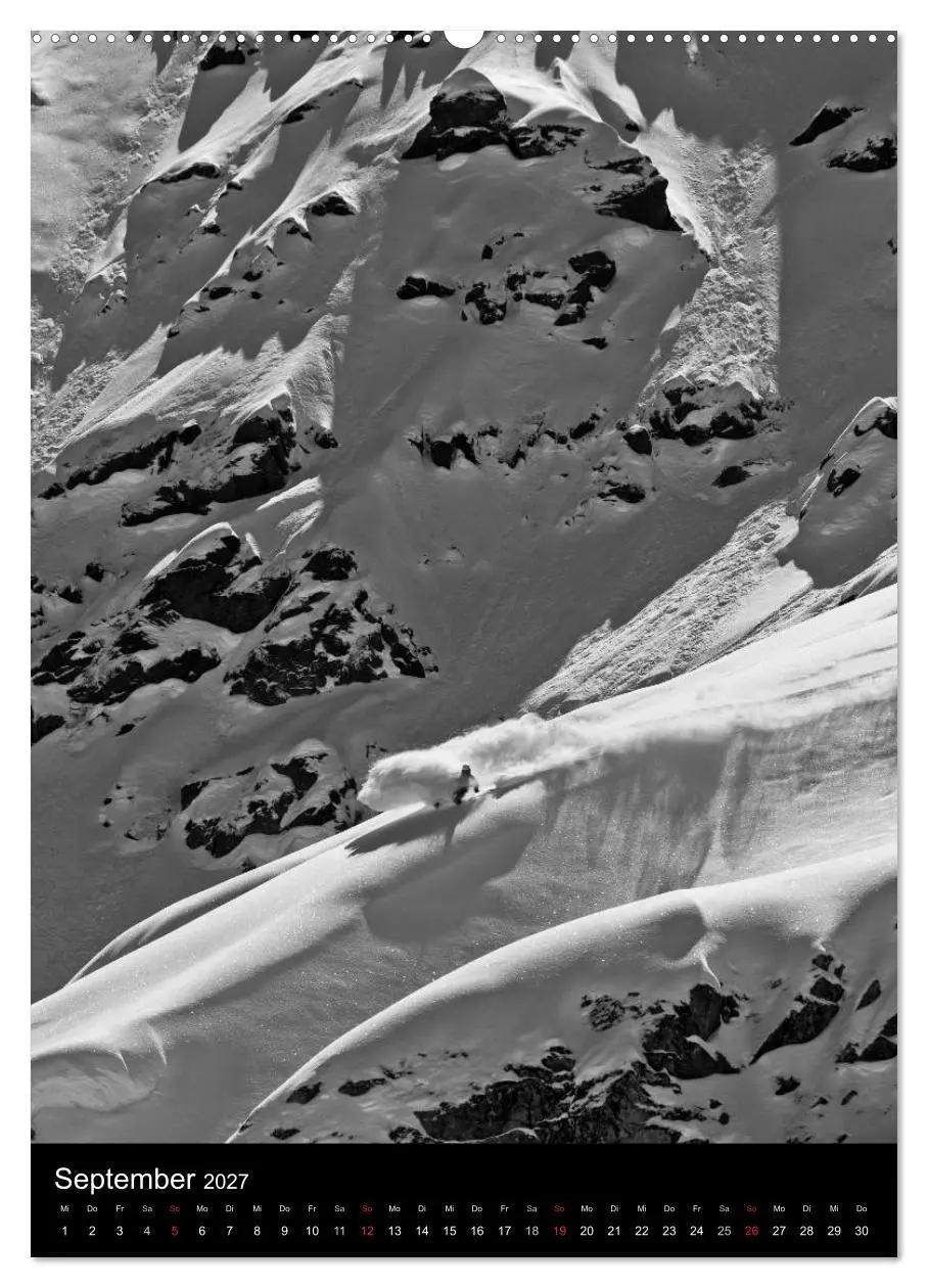 Bild: 9783594214213 | Monochrome Ski (Wandkalender 2027 DIN A2 hoch), CALVENDO...