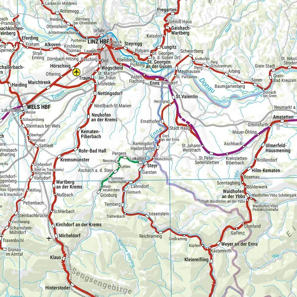 Bild: 9783707924213 | freytag &amp; berndt Rail Travel Map Österreich 1:500.000 | Eisenbahnkarte
