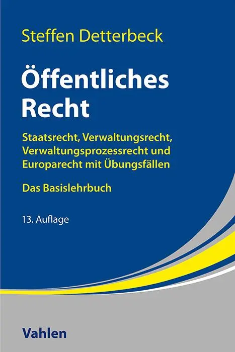 Cover: 9783800674213 | Öffentliches Recht | Steffen Detterbeck | Taschenbuch | LV | Deutsch