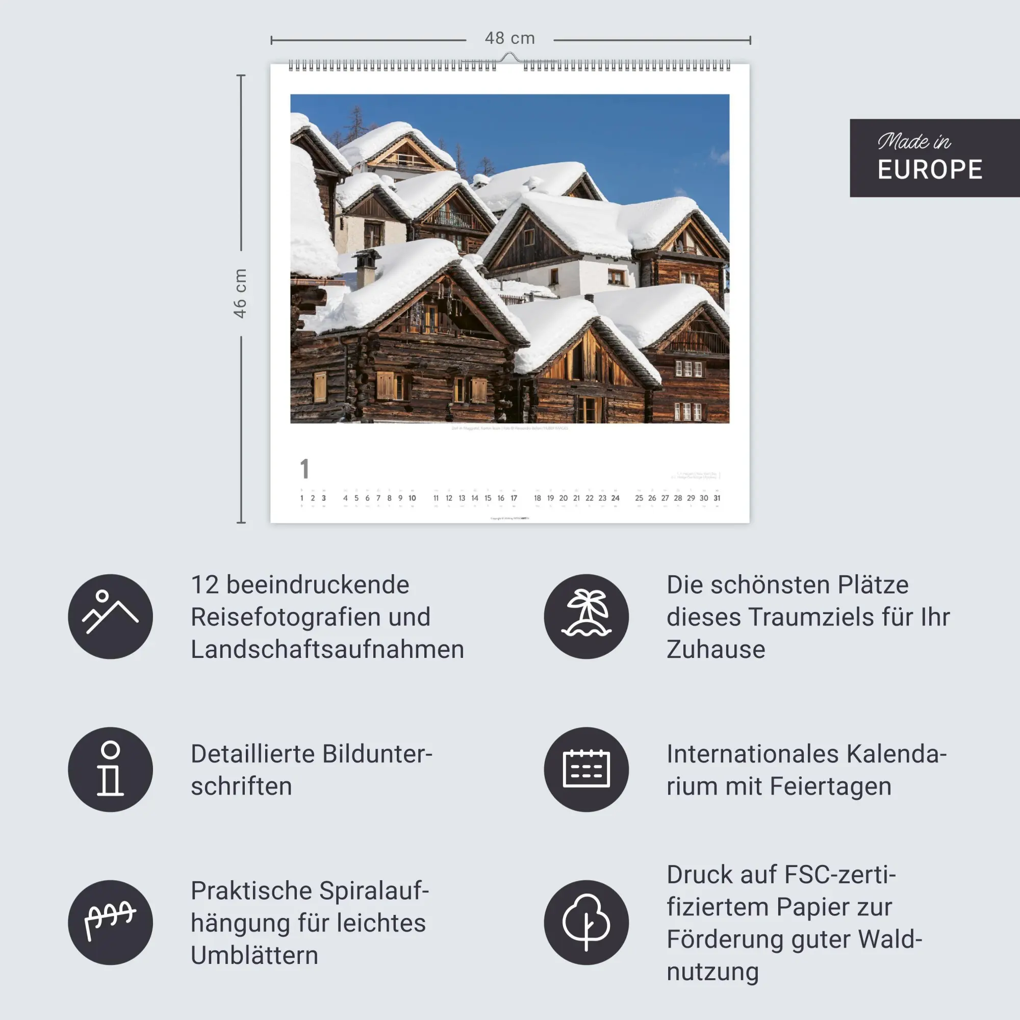 Bild: 9783839904213 | Schweiz Kalender 2027 - Schönste Landschaften und Ansichten | Kalender