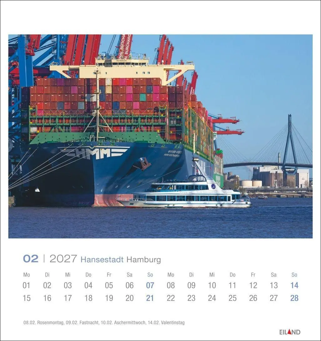 Bild: 9783964024213 | Hansestadt Hamburg Postkartenkalender 2027 | Eiland | Kalender | 13 S.