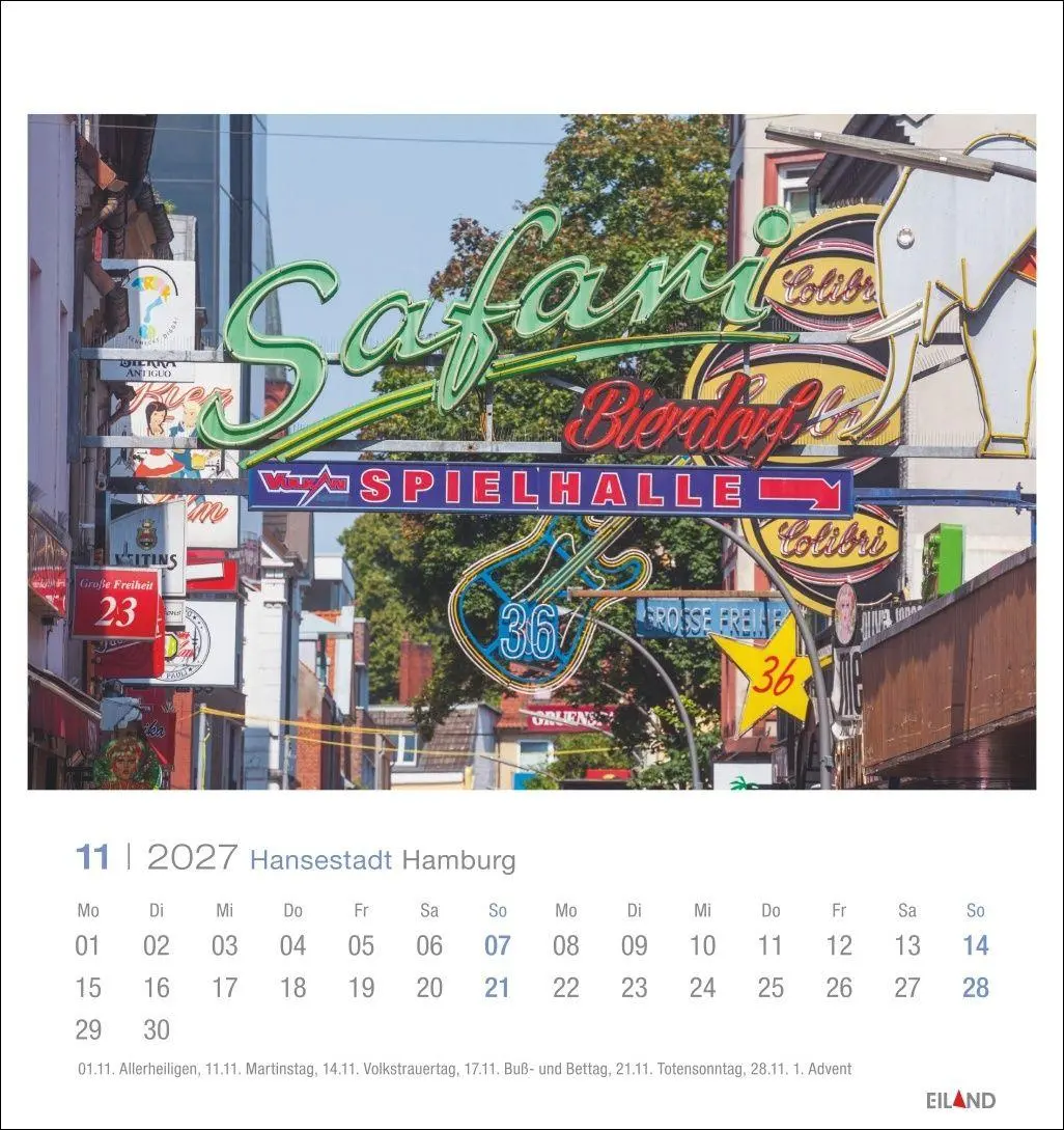 Bild: 9783964024213 | Hansestadt Hamburg Postkartenkalender 2027 | Eiland | Kalender | 13 S.