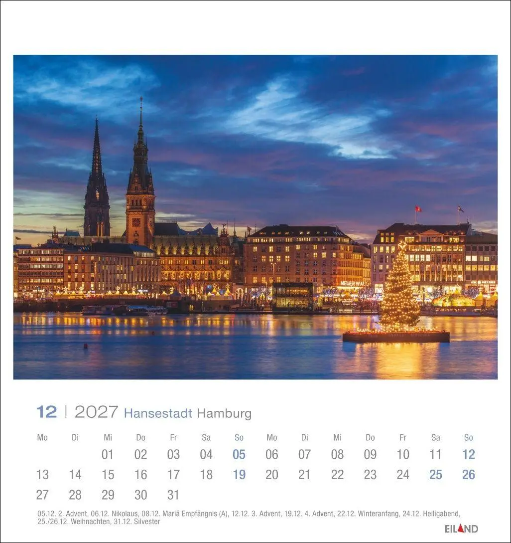 Bild: 9783964024213 | Hansestadt Hamburg Postkartenkalender 2027 | Eiland | Kalender | 13 S.