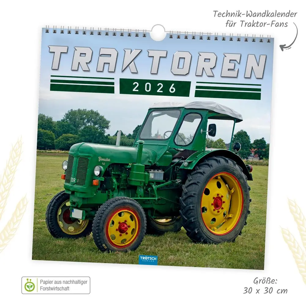 Bild: 9783988024213 | Trötsch Technikkalender Traktoren 2026 | Wandkalender Technikkalender