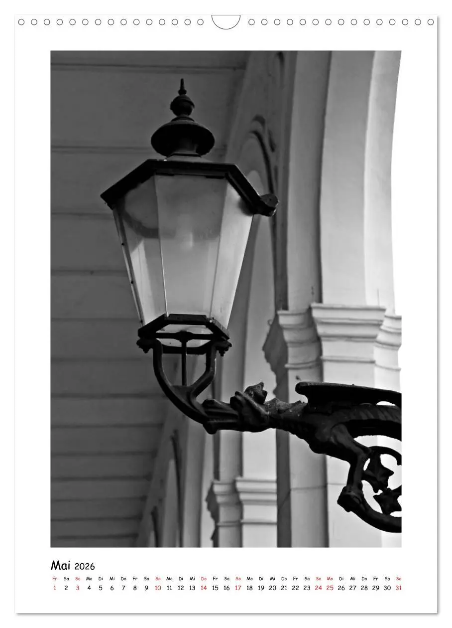 Bild: 9783516464313 | Straßenlaternen Monochrom (Wandkalender 2026 DIN A3 hoch), CALVENDO...