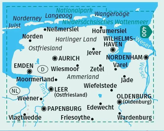 Bild: 9783990444313 | KOMPASS Wanderkarten-Set 410 Ostfriesland, Oldenburg (3 Karten)...