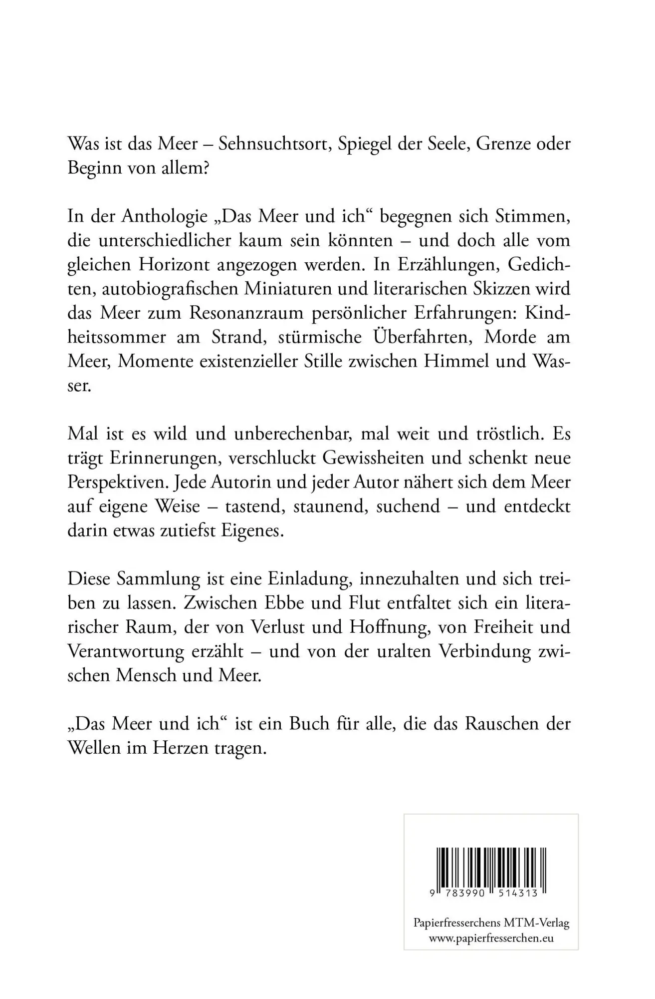 Rückseite: 9783990514313 | Das Meer ... und ich - Von rauschenden Wellen und sandigen Stürmen