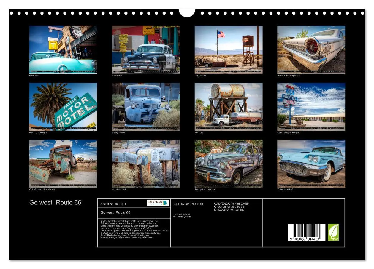 Bild: 9783457814413 | Go west Route 66 (Wandkalender 2026 DIN A3 quer), CALVENDO...