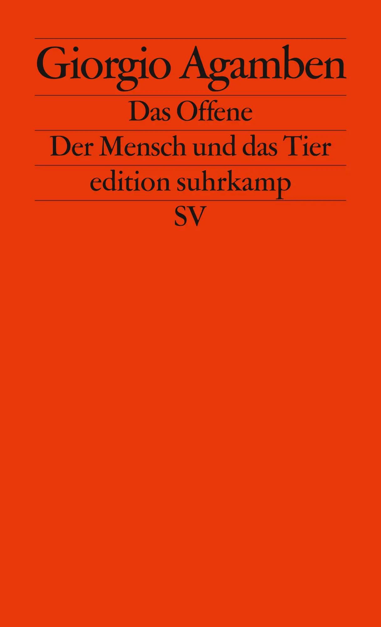 Cover: 9783518124413 | Das Offene | Der Mensch und das Tier | Giorgio Agamben | Taschenbuch