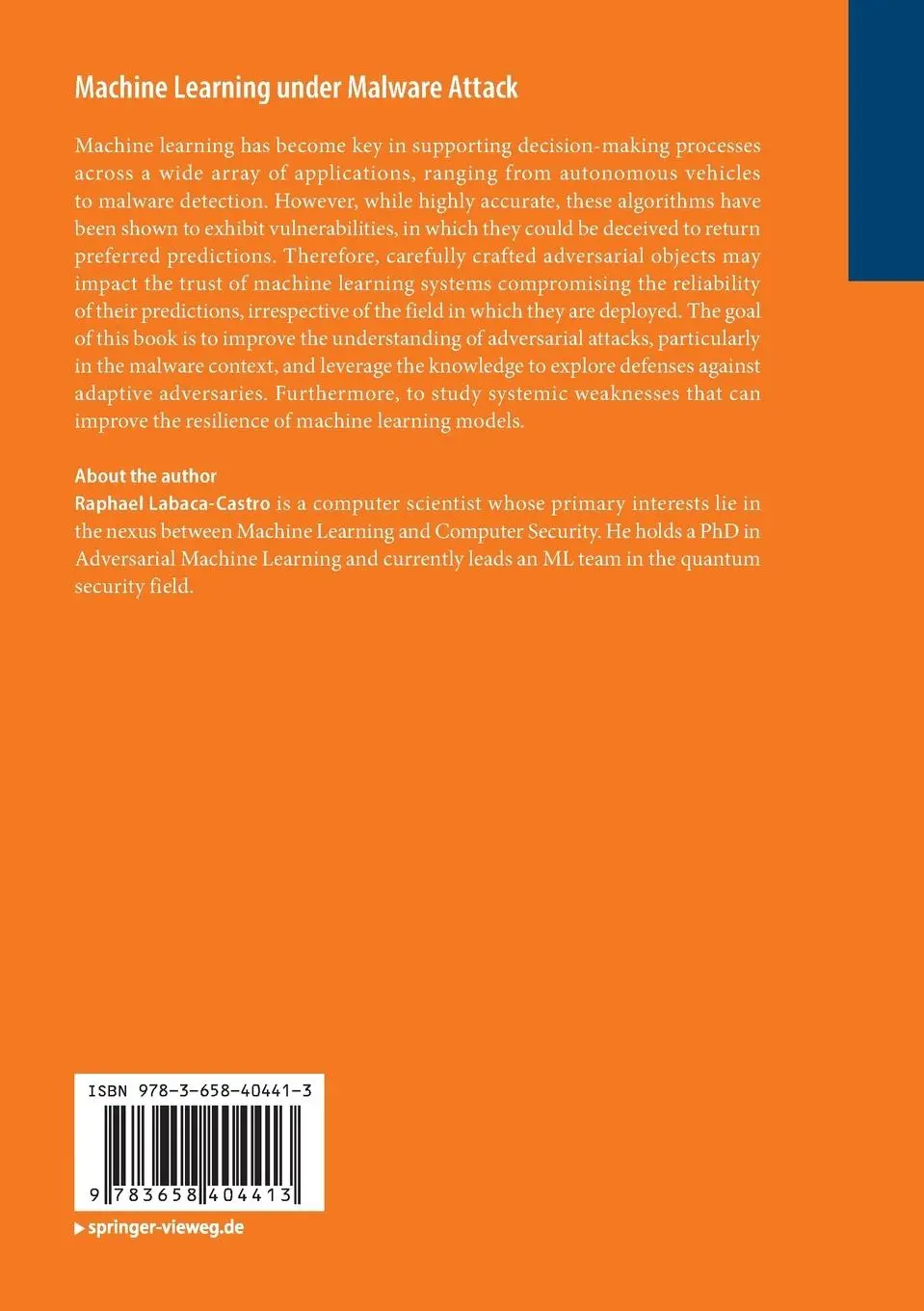 Rückseite: 9783658404413 | Machine Learning under Malware Attack | Raphael Labaca-Castro | Buch