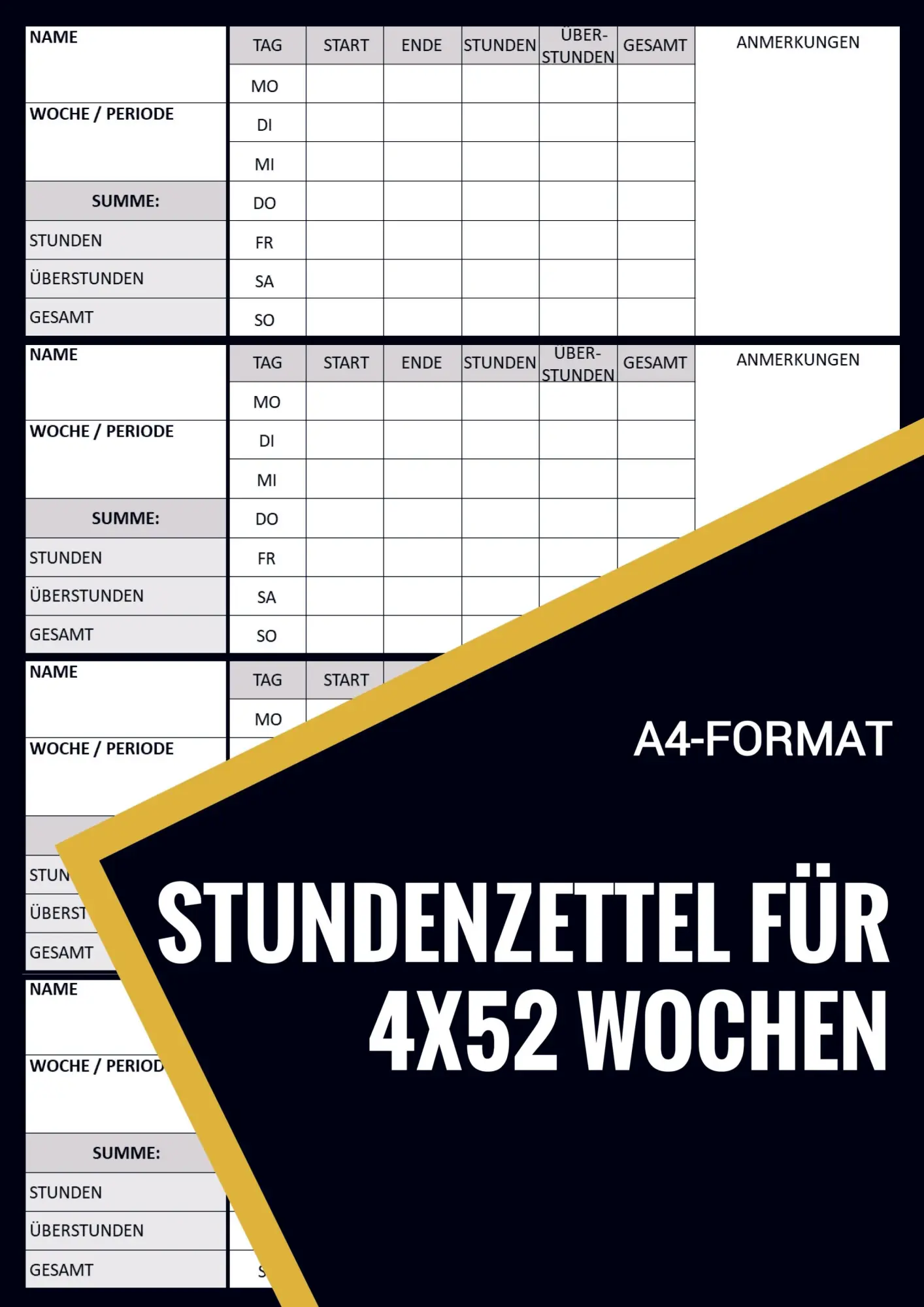Cover: 9789403684413 | Stundenzettel für 200+ Wochen | Stundenzettel und Mehr | Taschenbuch