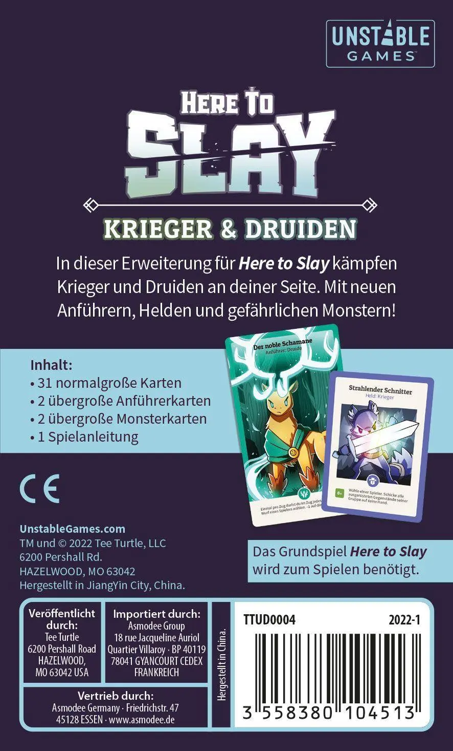 Bild: 3558380104513 | Here to Slay - Krieger und Druiden | Tee Turtle | Spiel | TTUD0004