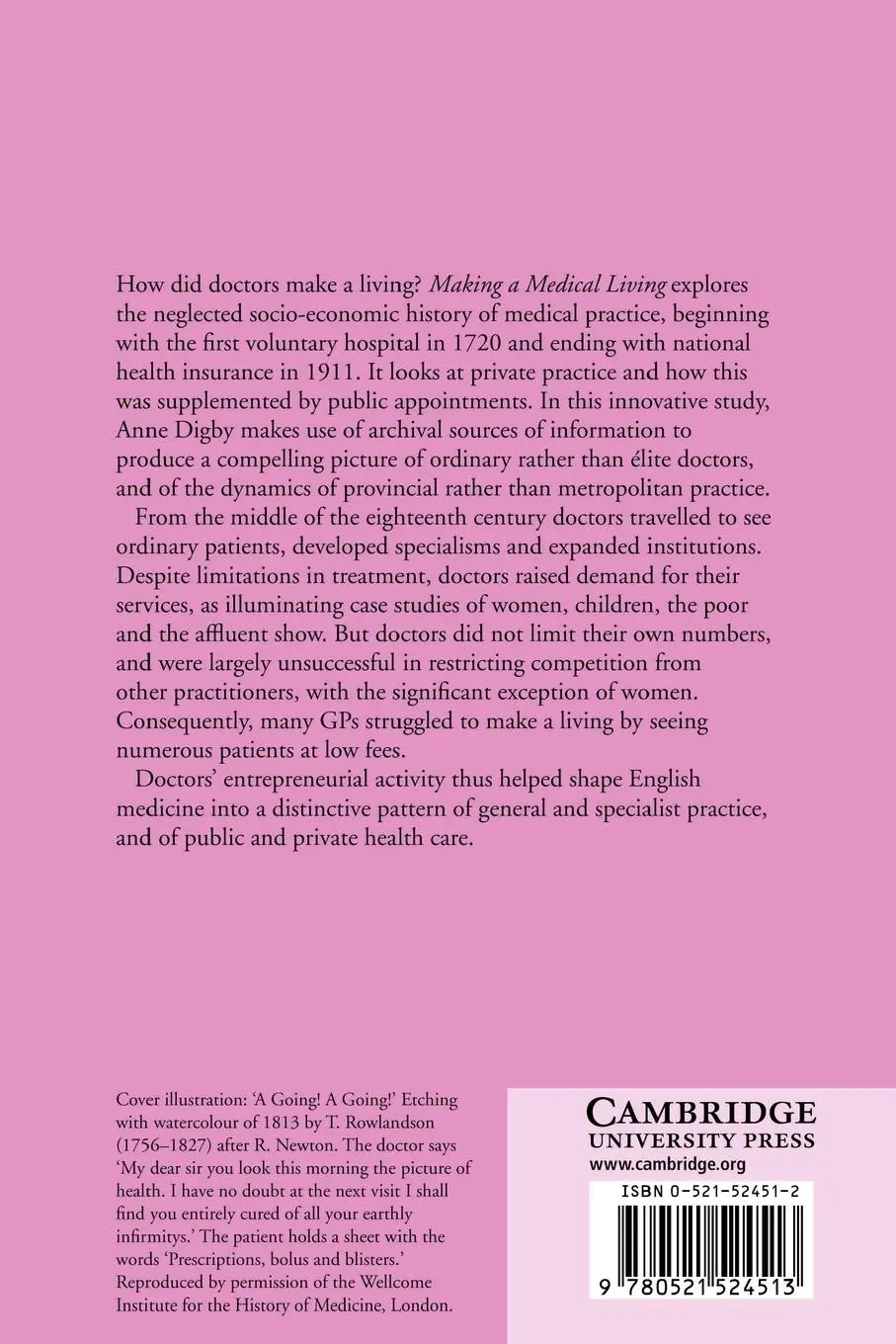 Rückseite: 9780521524513 | Making a Medical Living | Anne Digby | Taschenbuch | Englisch | 2002