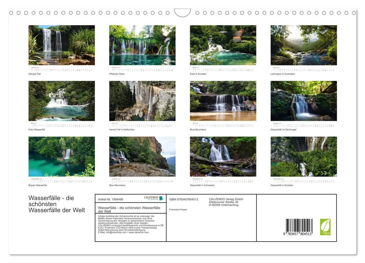 Bild: 9783457804513 | Wasserfälle - die schönsten Wasserfälle der Welt (Wandkalender 2026...