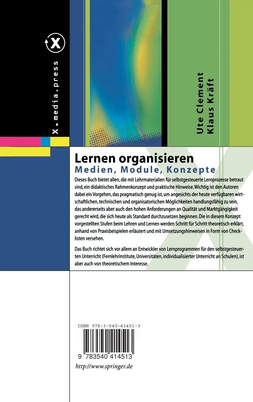 Rückseite: 9783540414513 | Lernen organisieren | Medien, Module, Konzepte | Klaus Kräft (u. a.)
