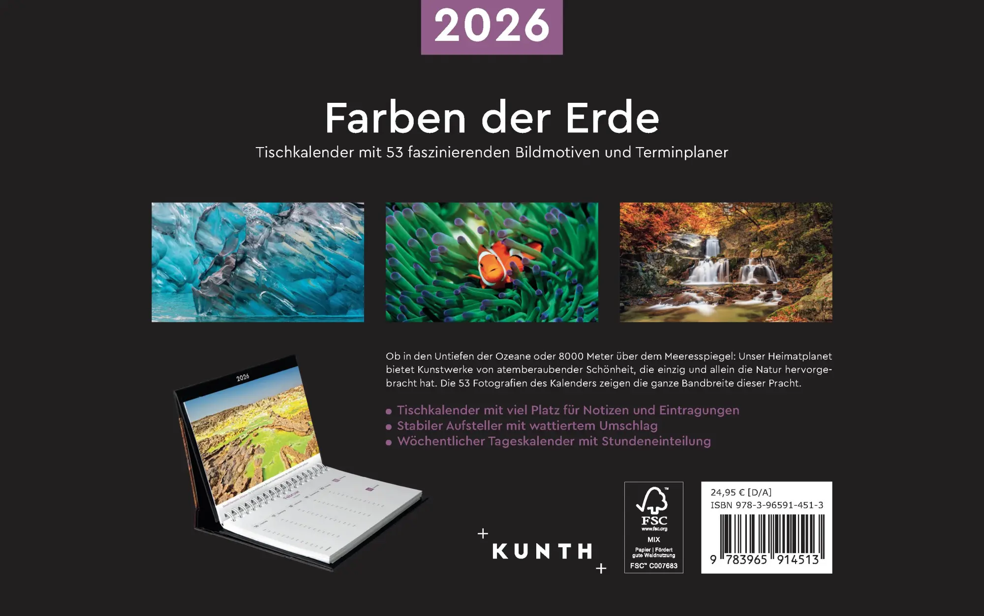 Rückseite: 9783965914513 | Farben der Erde - KUNTH Tischkalender 2026 | Kalender | 54 S. | 2026