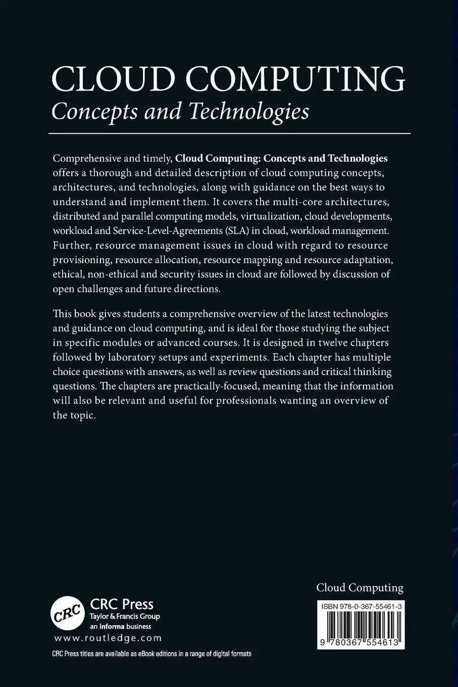 Rückseite: 9780367554613 | Cloud Computing | Concepts and Technologies | Sunilkumar Manvi (u. a.)
