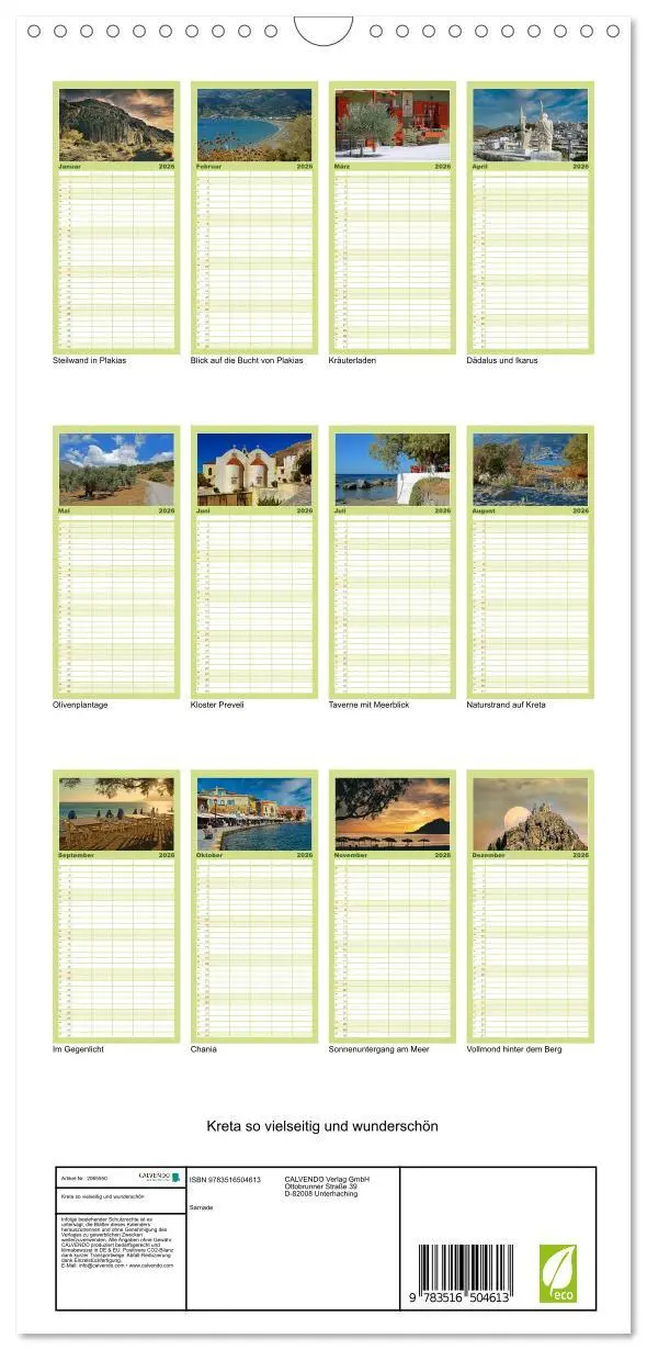 Bild: 9783516504613 | Familienplaner 2026 - Kreta so vielseitig und wunderschön mit 5...