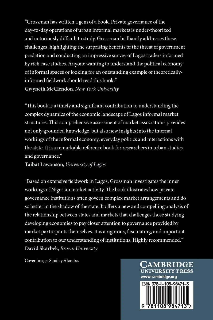 Rückseite: 9781108984713 | The Politics of Order in Informal Markets | Shelby Grossman | Buch