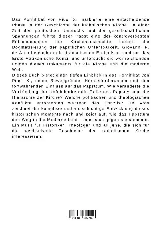 Rückseite: 9783384384713 | Der Papst der Unfehlbarkeit: Pius IX. und das Erste Vatikanische...